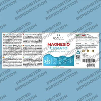 Магнезиев Цитрат 740mg - 240 капсули | Bandini Pharma - Италия