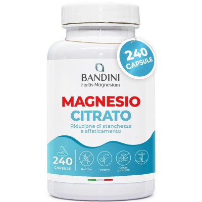 Магнезиев Цитрат 740mg - 240 капсули | Bandini Pharma - Италия