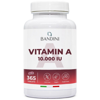 Витамин А 10,000IU - 365 микротаблетки | Bandini Pharma - Италия
