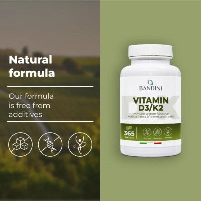 Витамин Д3 + К2 - 365 таблетки | Bandini Pharma - Италия