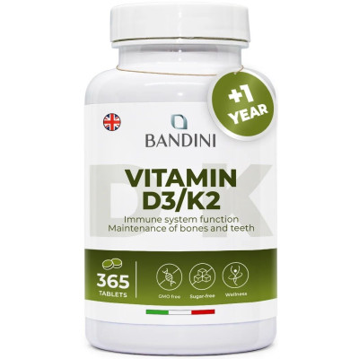 Витамин Д3 + К2 - 365 таблетки | Bandini Pharma - Италия