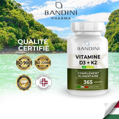 Витамин Д3 + К2 - 365 таблетки | Bandini Pharma - Италия