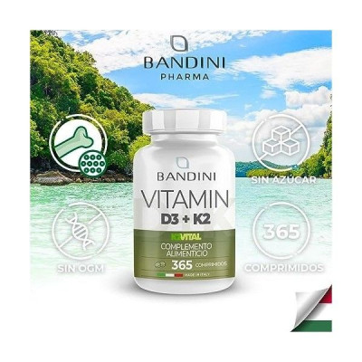 Витамин Д3 + К2 - 365 таблетки | Bandini Pharma - Италия