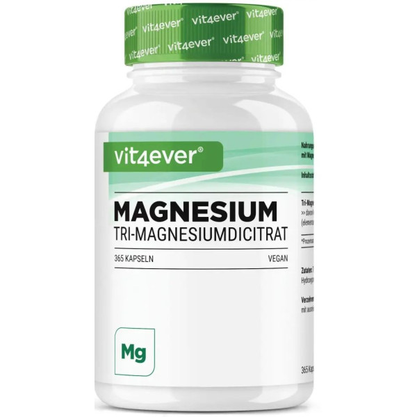 Три-магнезиев дицитрат 750mg - 365 капсули | Vit4ever - Германия