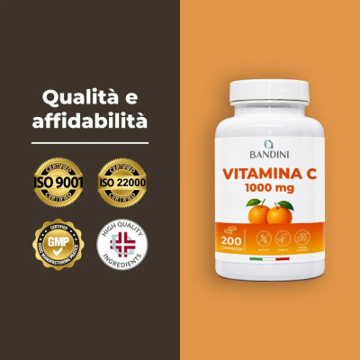 Витамин С 1000mg - 200 таблетки | Bandini Pharma - Италия