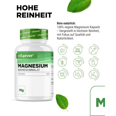 Магнезиев малат 2000mg - 365 капсули | Vit4ever - Германия