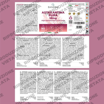 Астаксантин 18mg - 90 капсули | Bandini Pharma - Италия