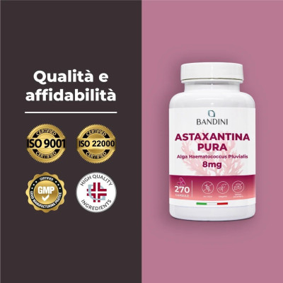 Астаксантин 8mg - 270 капсули | Bandini Pharma - Италия