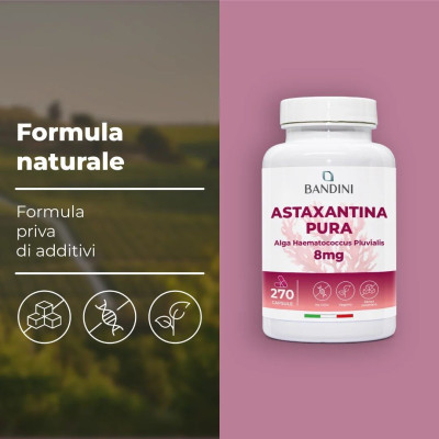 Астаксантин 8mg - 270 капсули | Bandini Pharma - Италия