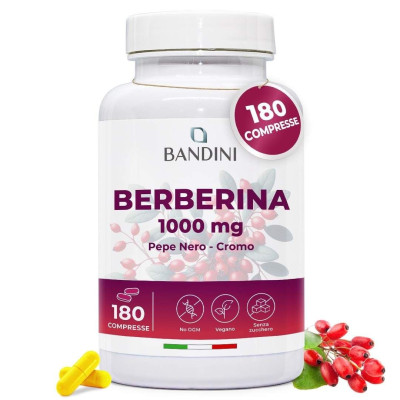 Берберин 1000mg с хром и пиперин - 180 капсули | Bandini Pharma - Италия