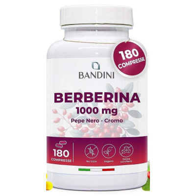 Берберин 1000mg с хром и пиперин - 180 капсули | Bandini Pharma - Италия