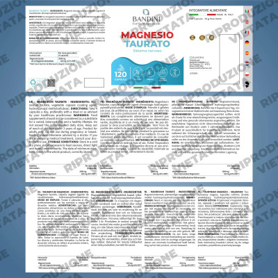 Магнезий таурат - 120 капсули | Bandini Pharma - Италия