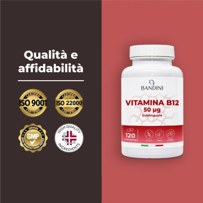 Сублингвален витамин B12 – 120 таблетки | Bandini Pharma - Италия