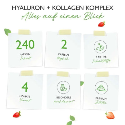 Хиалуронoва киселина + Колаген комплекс - 240 капсули | Vit4ever - Германия