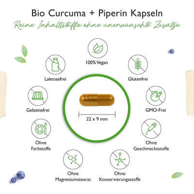 Био куркума 750mg + Пиперин - 365 капсули | Vit4ever - Германия