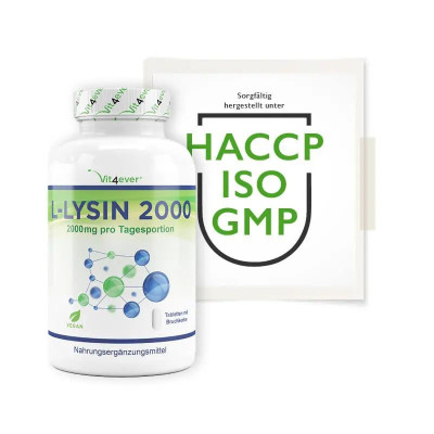 Л-Лизин 1000mg - 365 таблетки | Vit4ever - Германия