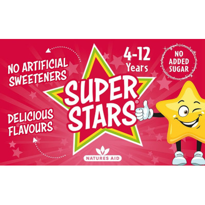 Super Stars мултивитамини (4 -12 години) - 60 дъвчащи таблетки | Natures Aid - Великобритания