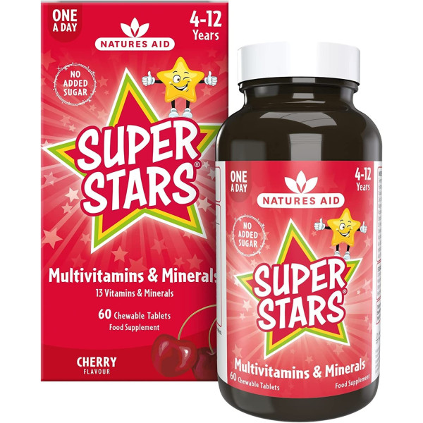 Super Stars мултивитамини (4 -12 години) - 60 таблетки | Natures Aid - Великобритания
