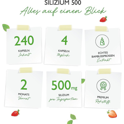 Силиций 500mg (екстракт от бамбук) - 180 капсули
