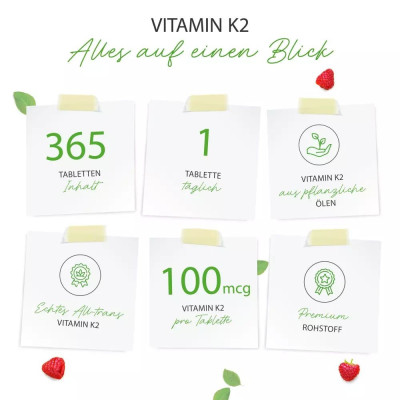 Витамин К2 (МК-7) 100mcg - 365 таблетки | Vit4ever - Германия