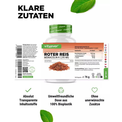 Екстракт от червен ориз Monacolin K 2.95 mg - 240 капсули