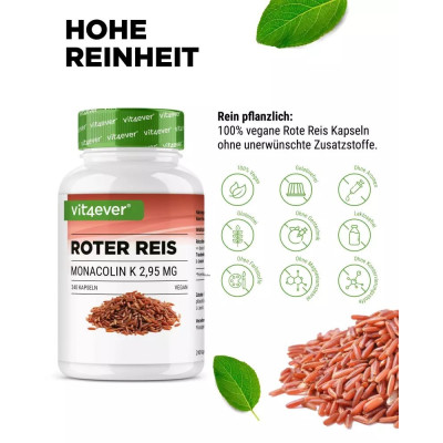 Екстракт от червен ориз Monacolin K 2.95 mg - 240 капсули