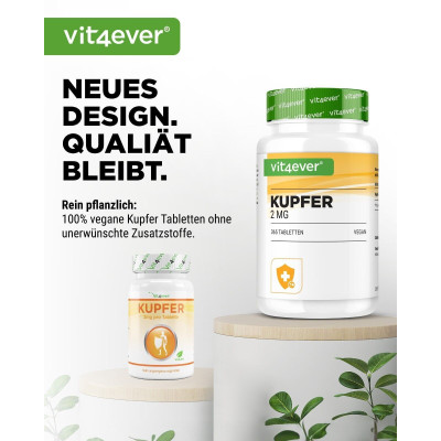 Меден глюконат 2mg - 365 таблетки | Vit4ever - Германия
