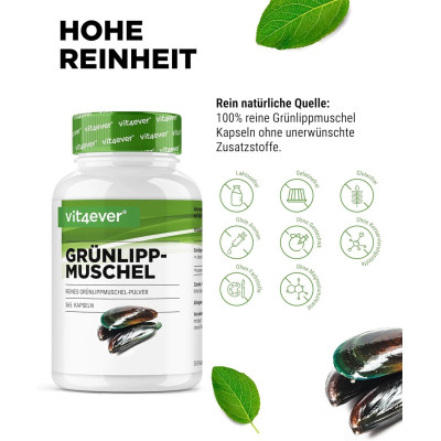 Зеленоуста мида 600mg - 365 капсули | Vit4ever - Germany
