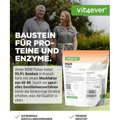 MSМ на прах, 1100 гр | Vit4ever - Германия