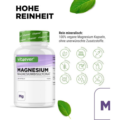 Магнезиев бисглицинат 775mg - 240 капсули | Vit4ever