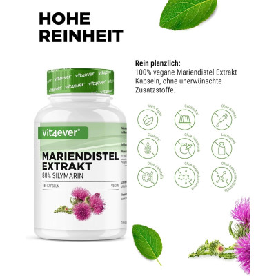 Бял Трън (екстракт) за здравето на черния дроб 500mg - 180 капсули | Vit4ever- Germany