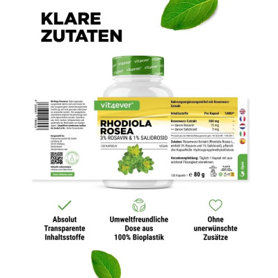 Родиола Розеа екстракт 500mg - 120 капсули | Vit4ever - Германия
