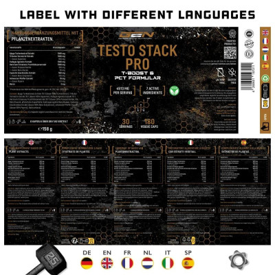 Testo Stack Pro - Формула за увеличаване на тестостерона - 180 капсули