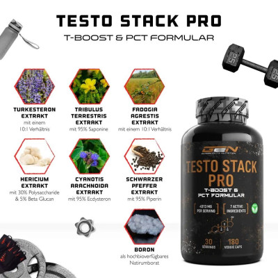 Testo Stack Pro - Формула за увеличаване на тестостерона - 180 капсули