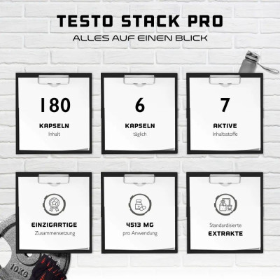 Testo Stack Pro - Формула за увеличаване на тестостерона - 180 капсули