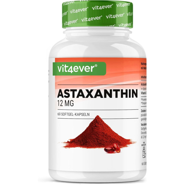 Астаксантин 12 mg с натурален витамин Е - 60 меки капсули | Vit4ever - Германия