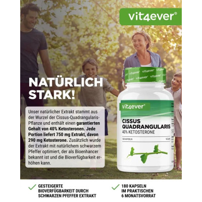 Цисус (Cissus quadrangularis) 700mg - 180 капсули | Vit4ever - Германия