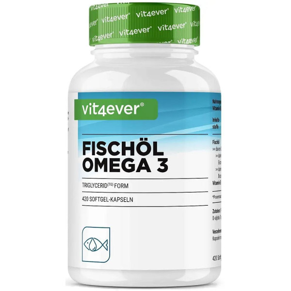 Омега-3 (DHA -120mg / EPA -180mg) - 420 капсули | Vit4ever - Германия