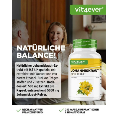 Жълт кантарион екстракт 500mg - 240 капсули | Vit4ever - Германия