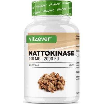 Натокиназа 100mg | 2000FU - 365 капсули | Vit4ever - Germany