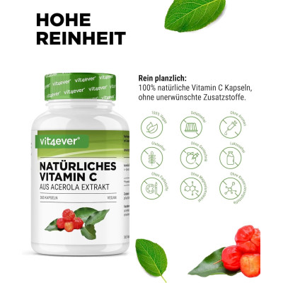 Екстракт от Aцерола 750mg - 365 капсули | Vit4ever - Германия