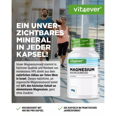Магнезиев оксид 400mg - 365 таблетки | Vit4ever