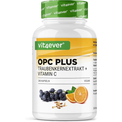 OPC екстракт от гроздови семки 450mg с витамин С - 240 капсули | Vit4ever - Германия