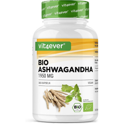 Био Ашваганда 650mg - 365 капсули | Vit4ever - Германия