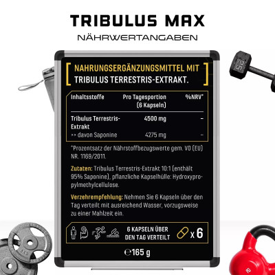 Тribulus Max / Екстракт от бабини зъби 750mg - 180 капсули |German Elite Nutrition - Германия