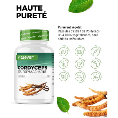 Гъби Кордицепс екстракт 650mg - 180 капсули | Vit4ever - Германия