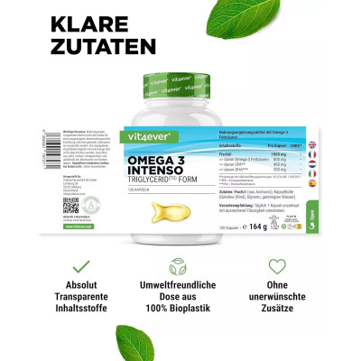 Омега-3 Интенсо 300mg DHA / 400mg EPA - 120 капсули