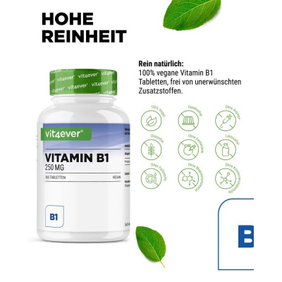 Витамин Б1 250mg - 365 таблетки | Vit4ever - Германия