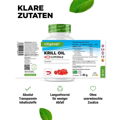 Масло от крил Superba® 500mg (Омега-3) - 120 капсули | Vit4ever - Германия