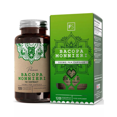Бакопа Мониери 10:1 екстракт 500ng - 120 капсули | Focus Supplements - UK